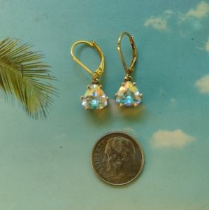 Sparkling authentic Aurora Borealis Sterling Silver Earrings